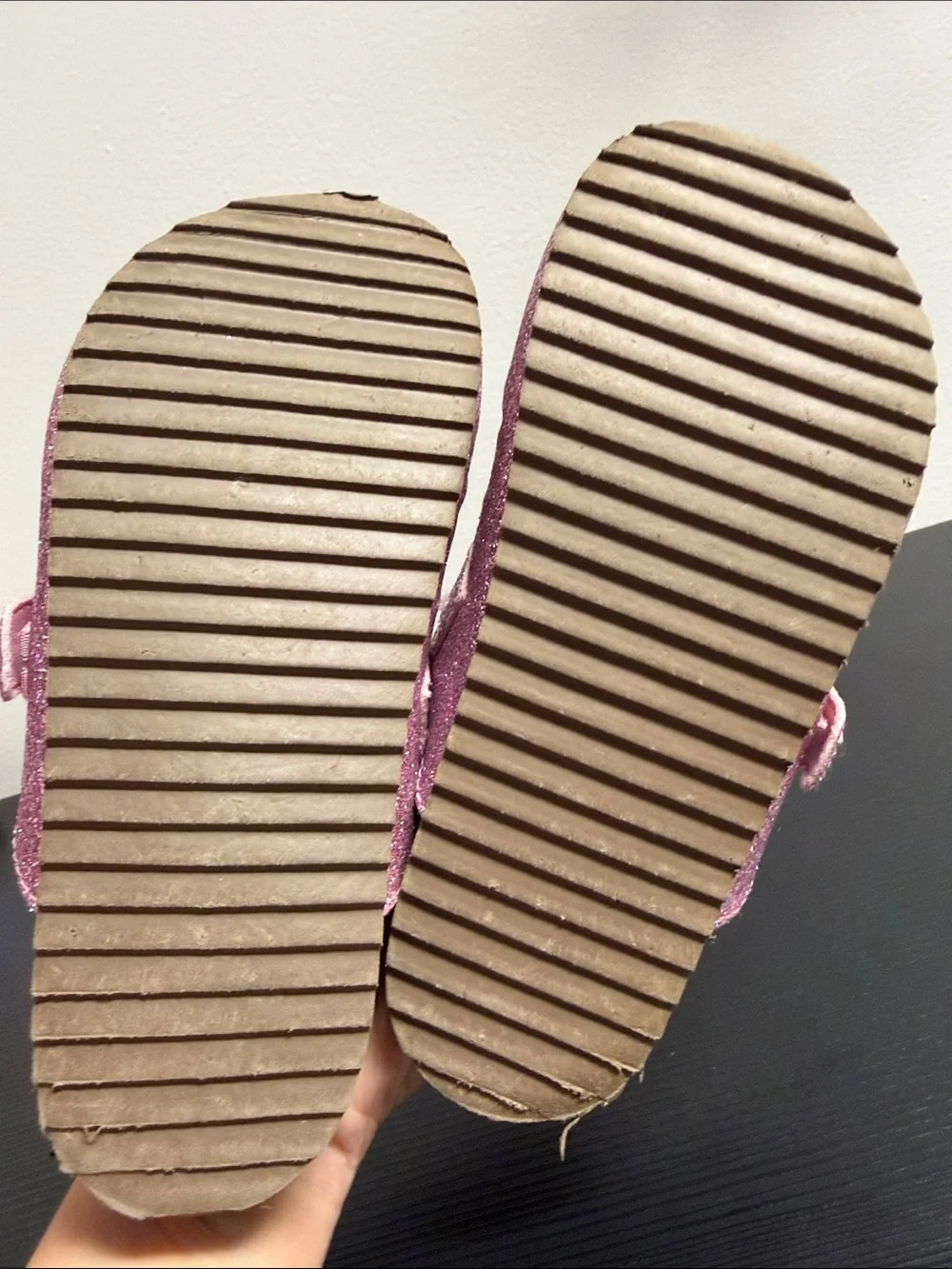 Old Navy Kids Pink Glitter Slip-On Buckle Clogs SZ 13